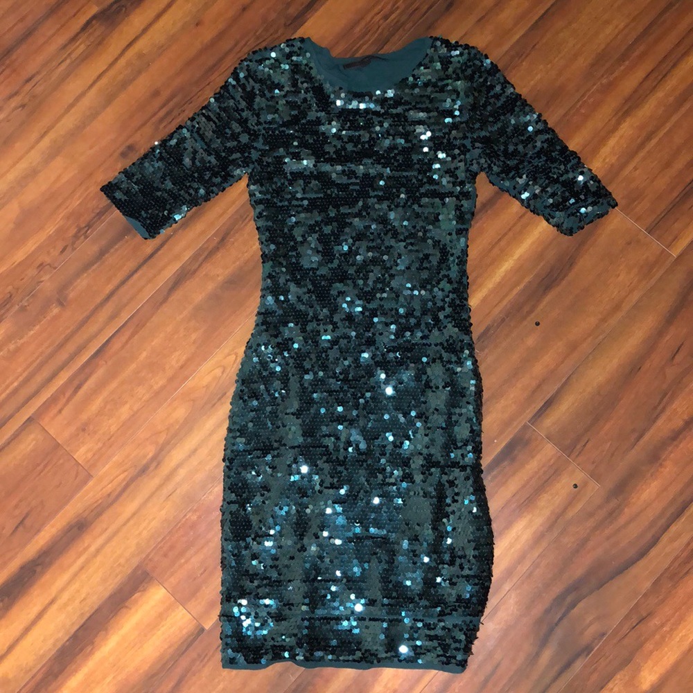 Emerald Green sequin BCBG dress